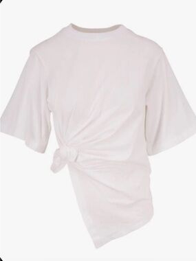 See by Chloe white knotted draped t shirt